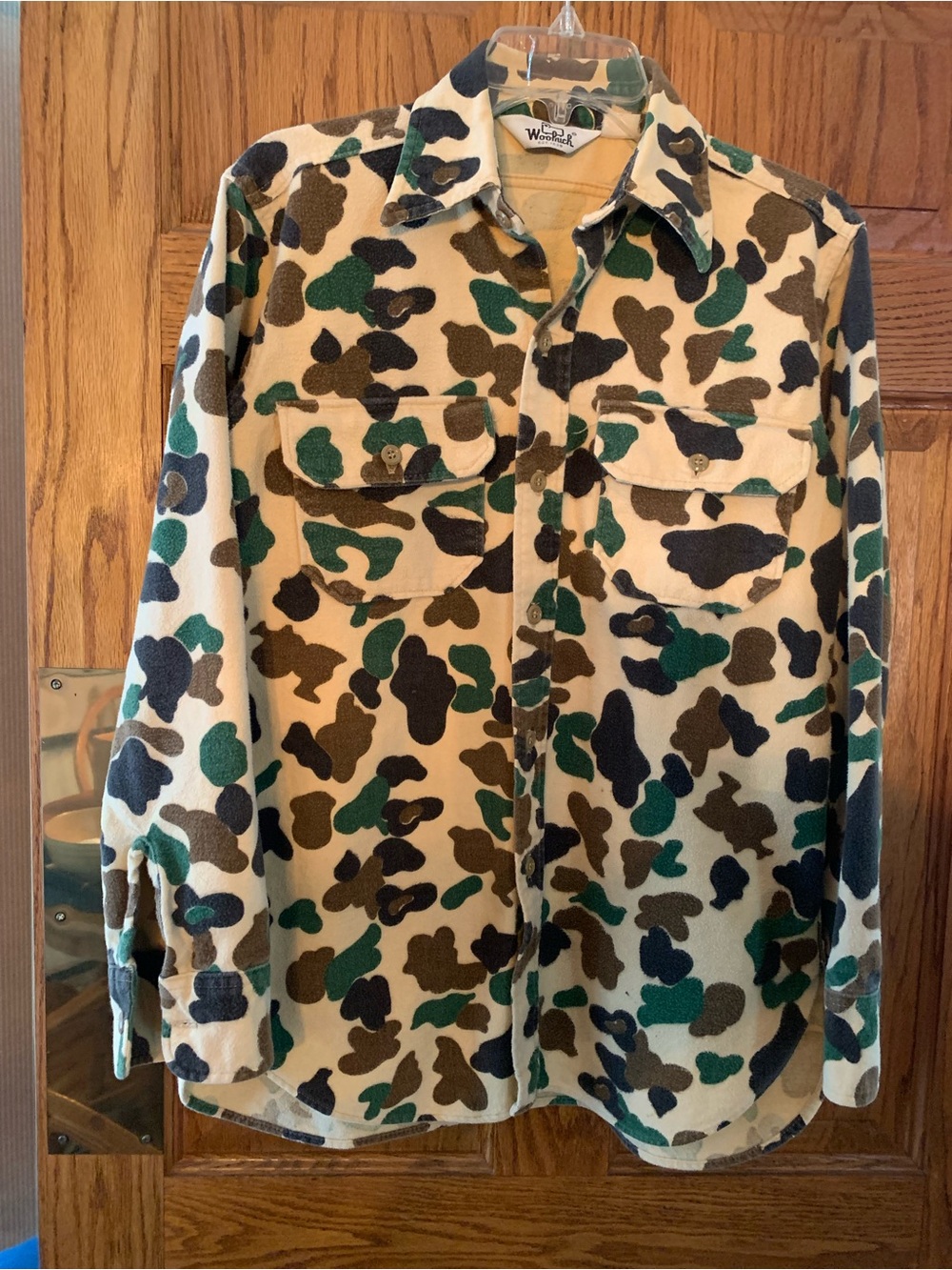 Woolrich Men's Camouflage Fleece Shirt Jacket - Cream, Green, Black, Brown